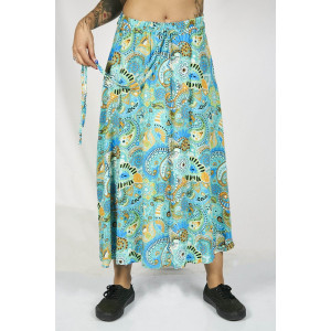 Φούστα Maxi Floral Μπλε Ανοιχτό