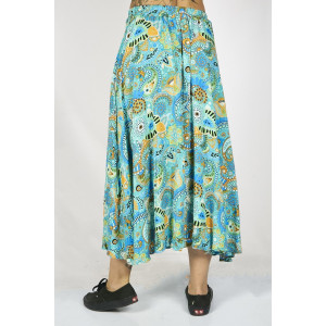 Φούστα Maxi Floral Μπλε Ανοιχτό