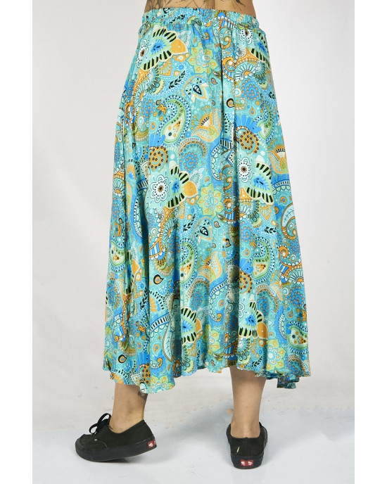 Φούστα Maxi Floral Μπλε Ανοιχτό