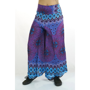 Παντελόνα Καμπάνα Floral Mandala Γαλάζια Μωβ