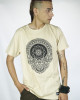 T-Shirt Mandala Dark Dharma Μπεζ