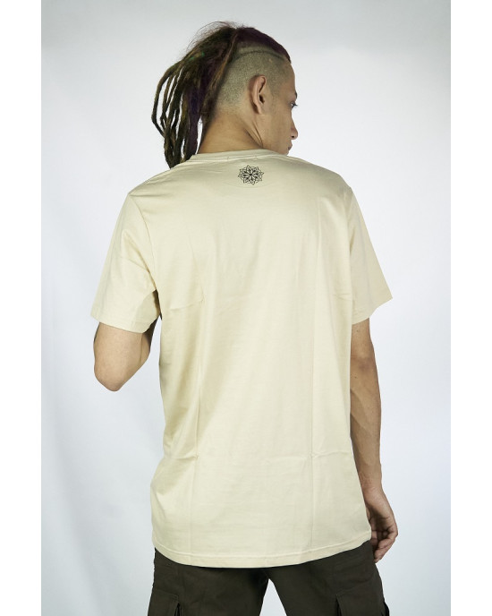 T-Shirt Mandala Dark Dharma Μπεζ