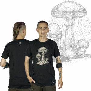 T-Shirt Mandala Amanita Μαύρο 