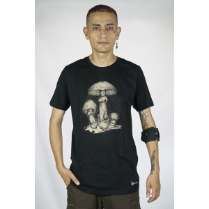 T-Shirt Mandala Amanita Μαύρο 
