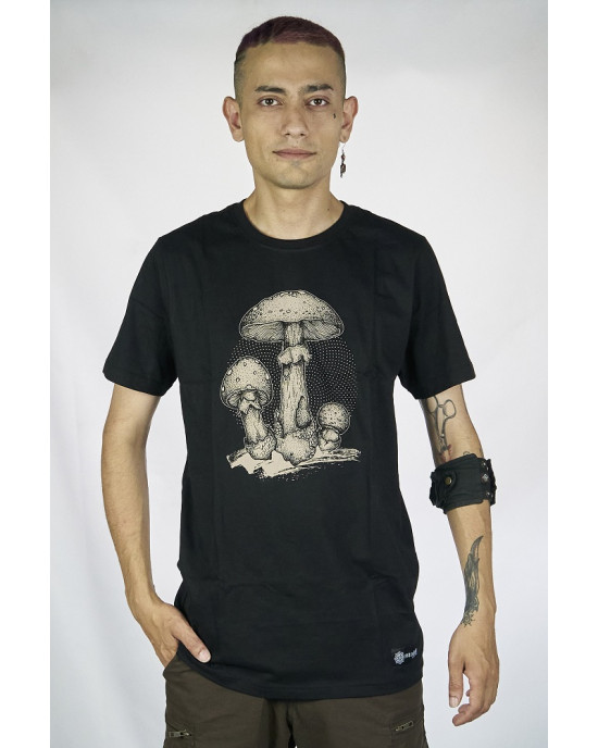 T-Shirt Mandala Amanita Μαύρο 