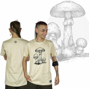 T-Shirt Mandala Amanita Μπεζ