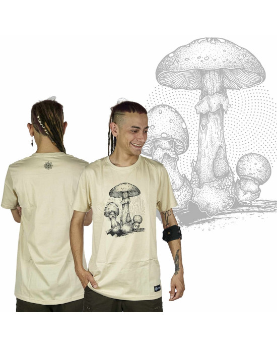 T-Shirt Mandala Amanita Μπεζ