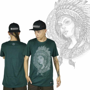 T-Shirt Mandala Aztec Woman Πράσινο