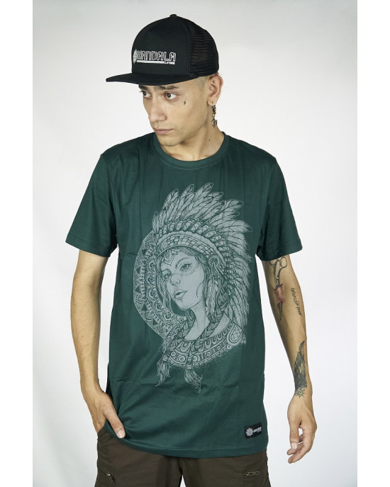 T-Shirt Mandala Aztec Woman Πράσινο