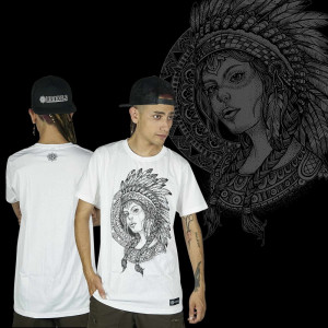 T-Shirt Mandala Aztec Woman Άσπρο