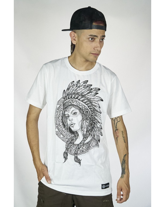 T-Shirt Mandala Aztec Woman Άσπρο