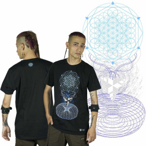 T-Shirt Mandala Crystal Portal Μαύρο