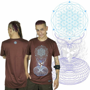 T-Shirt Mandala Crystal Portal Καφέ