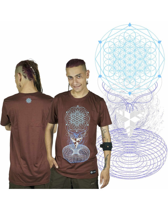 T-Shirt Mandala Crystal Portal Καφέ