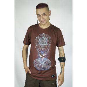 T-Shirt Mandala Crystal Portal Καφέ