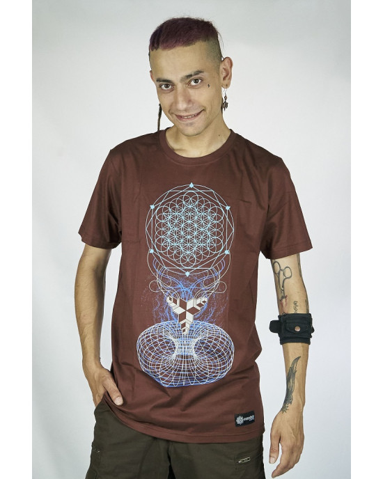 T-Shirt Mandala Crystal Portal Καφέ