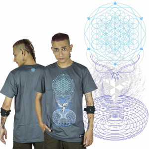 T-Shirt Mandala Crystal Portal Γκρι