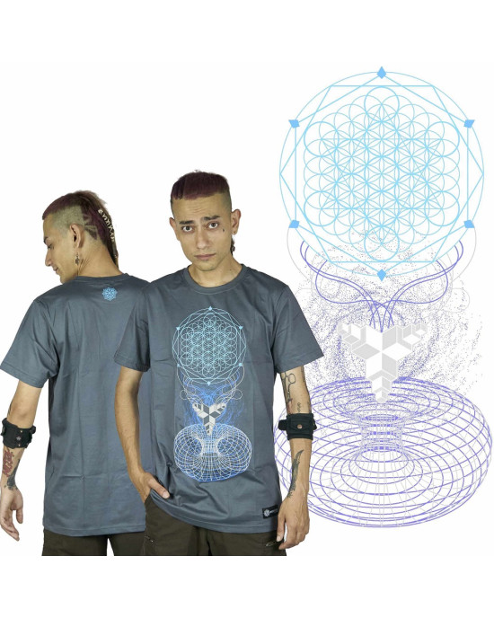 T-Shirt Mandala Crystal Portal Γκρι