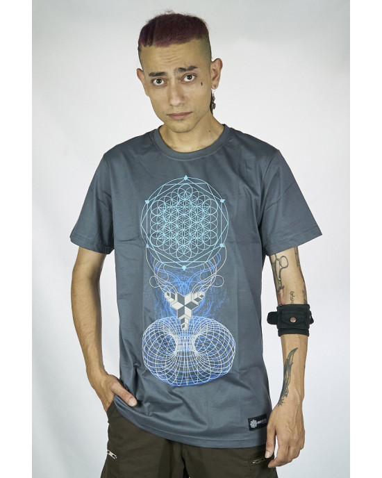 T-Shirt Mandala Crystal Portal Γκρι