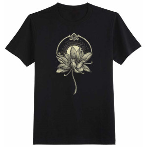 T-Shirt Mandala Dragon Flower Μαύρο