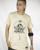 T-Shirt Mandala Dragon Flower Μπεζ
