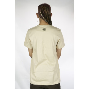 T-Shirt Mandala Dragon Flower Μπεζ