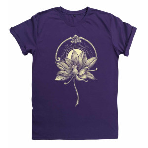 T-Shirt Mandala Dragon Flower Μωβ