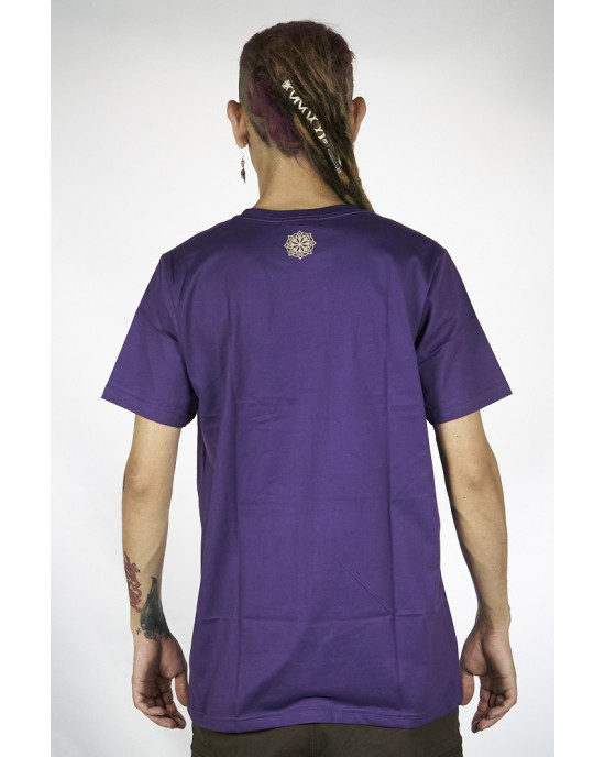 T-Shirt Mandala Dragon Flower Μωβ