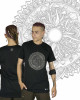 T-Shirt Mandala Fractal Funghi Μαύρο 