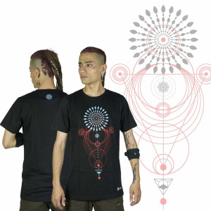T-Shirt Mandala Intergalactic Voyager Μαύρο