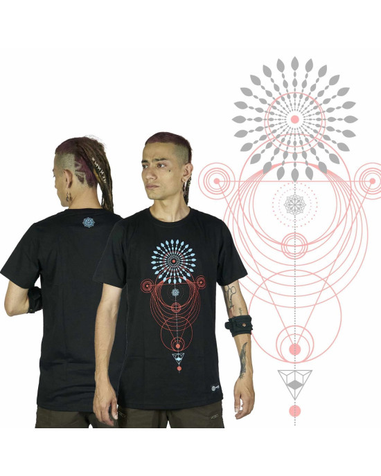 T-Shirt Mandala Intergalactic Voyager Μαύρο