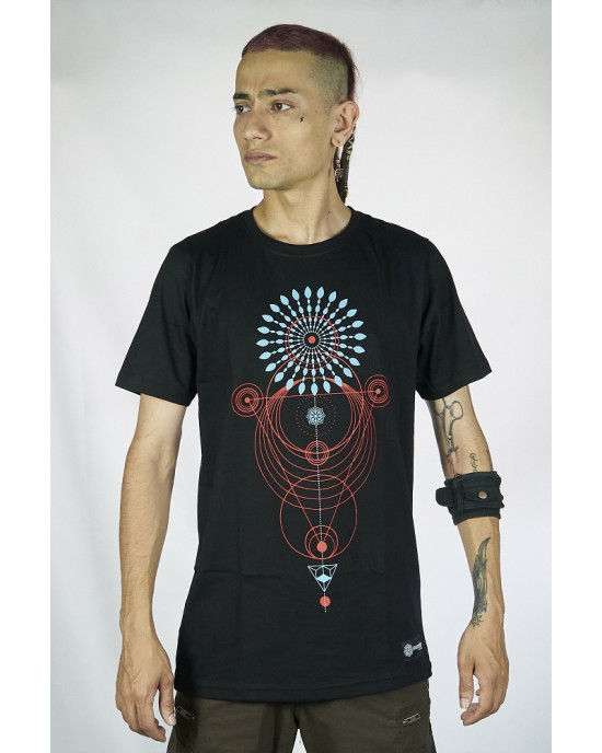 T-Shirt Mandala Intergalactic Voyager Μαύρο