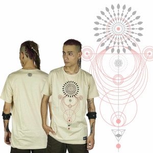 T-Shirt Mandala Intergalactic Voyager Μπεζ
