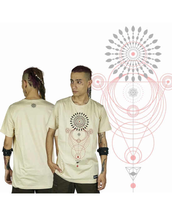 T-Shirt Mandala Intergalactic Voyager Μπεζ