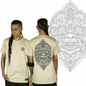 T-Shirt Mandala Laughing Barong Μπεζ