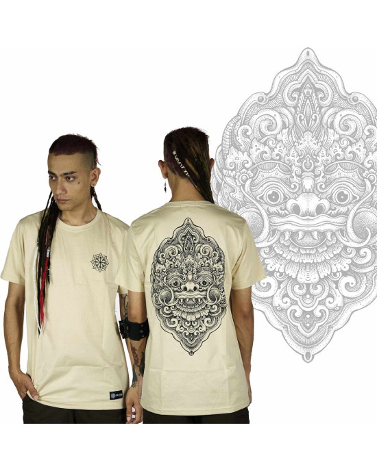 T-Shirt Mandala Laughing Barong Μπεζ