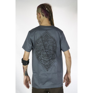 T-Shirt Mandala Laughing Barong Γκρι   