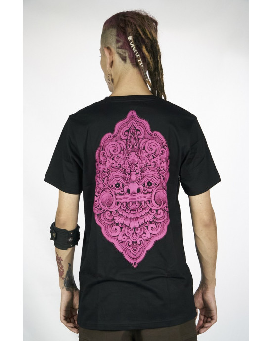 T-Shirt Mandala Laughing Barong Μαύρο Μωβ