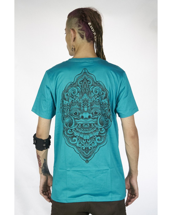 T-Shirt Mandala Laughing Barong Τιρκουάζ