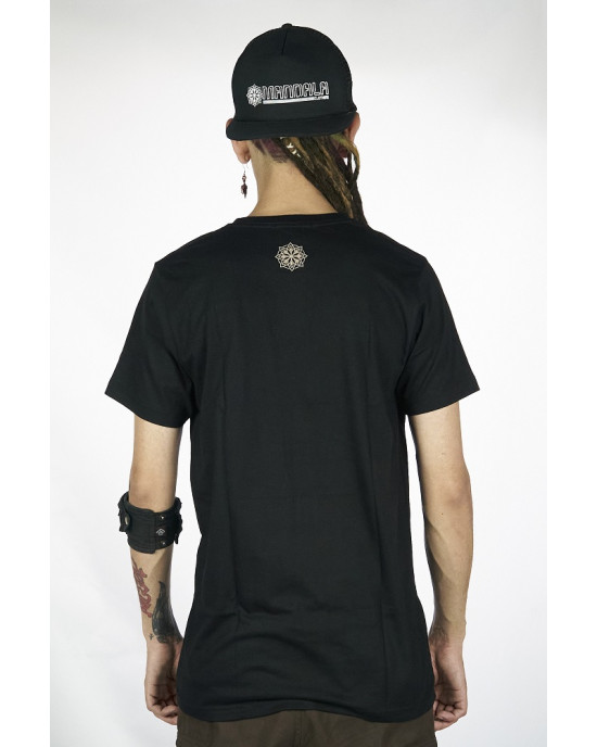 T-Shirt Mandala Magic Shroom Fairy Μαύρο
