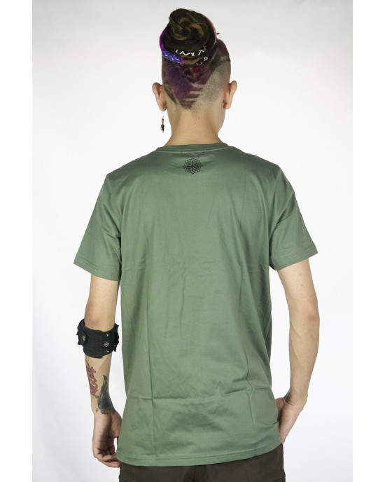 T-Shirt Mandala Magic Shroom Fairy Χακί