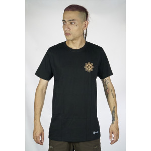 T-Shirt Mandala Sacred Hexagonal Μαύρο 