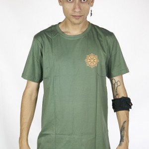 T-Shirt Mandala Sacred Hexagonal Χακί