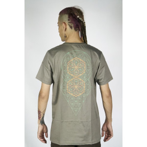 T-Shirt Mandala Sacred Hexagonal Ανοιχτό Καφέ