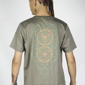 T-Shirt Mandala Sacred Hexagonal Ανοιχτό Καφέ