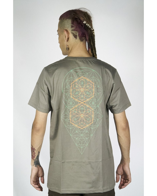 T-Shirt Mandala Sacred Hexagonal Ανοιχτό Καφέ