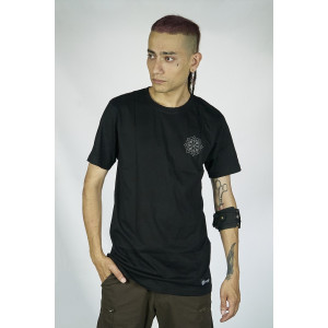 T-Shirt Mandala Shamanic Rangda Butterfly Μαύρο