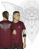 T-Shirt Mandala Shamanic Rangda Butterfly Μπορντώ