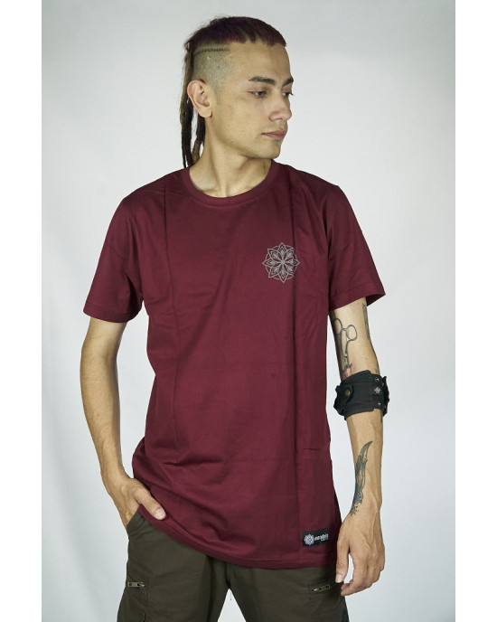 T-Shirt Mandala Shamanic Rangda Butterfly Μπορντώ