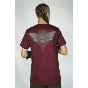 T-Shirt Mandala Shamanic Rangda Butterfly Μπορντώ